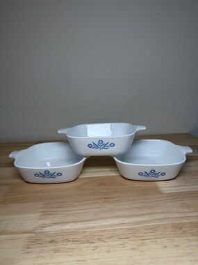 VTG Corning Ware P-41 Petite Pans Blue Cornflower Mini Casserole Dish No Lids
